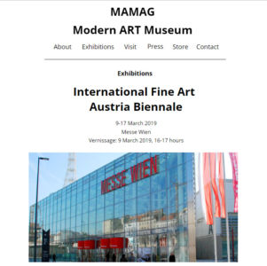 Exposition Internationale Fine Art Exhibition 03 2019 Vienne (Autriche) 
