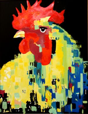 Brave coq ( 雄鸡无畏 )   70X90cm  亚麻油画