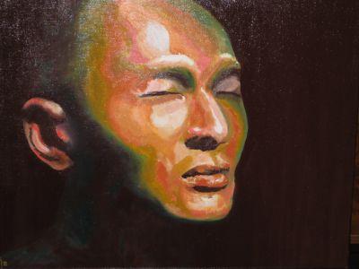 "Introspection" 冥想  40x50cm  亚麻油画