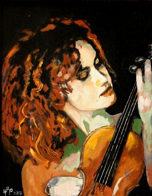 Pizzicato (手指尖的琴弦)  40 x 50 cm  亚麻油画
