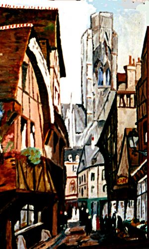 Vieux Rouen 老鲁昂 30x40cm  亚麻油画