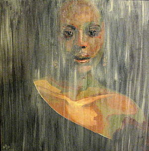 A l'abri des regards ( behind closed doors) 80x80 cm oil on canvas