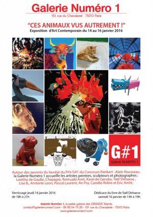 2016 - (01) 参加巴黎（法国）la “galerie Numéro1” 画廊举办“不同视野下的动物”绘画展览