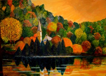 Automne en Forêt Noire (Autumn in Foret-Noire) 50x60cm oil on canvas