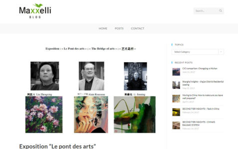 Article in the Blog Maxelli "Exposition Pont des arts" Chengdu 11 2012