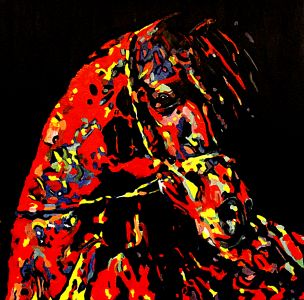 Cheval Diapré (Variegated horse)  100x100cm  oil on canvas