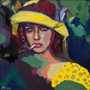 "Princesse sylvestre'  (Sylvan princess) 80x80cm  oil on canvas