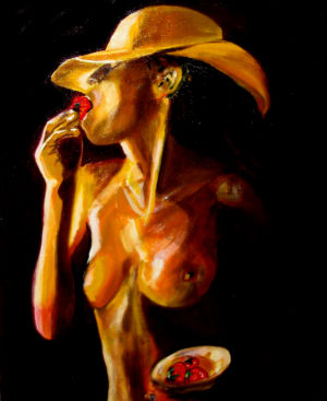 La Gariguette (草莓果酱) 50x60 cm 亚麻油画