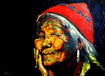 La grand mère du Plateau (Plateau's grand mother ) 60x80 cm oil on canvas 