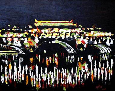 Le Pont He Jiangting (He jiang ting bridge ) 80x100cm  oil on canvas