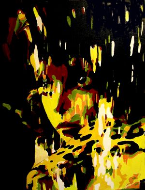 "Regard tigré" (Tiger look) 80x80cm   oil on canvas